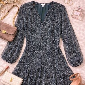 Joie Arctic Animal Spot Balloon Sleeve Dress XL NWT $378